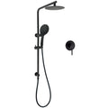 8" Matte Black Round Shower Head with Sliding Rail, 3-Mode Handheld & Mixer Combo - Black