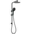 8" Matte Black Round Shower Head with Sliding Rail, Handheld 3-Mode Dual Combo - Black
