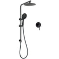 9" Matte Black Round Rainfall & Handheld Sliding Rail Dual Shower Mixer Set