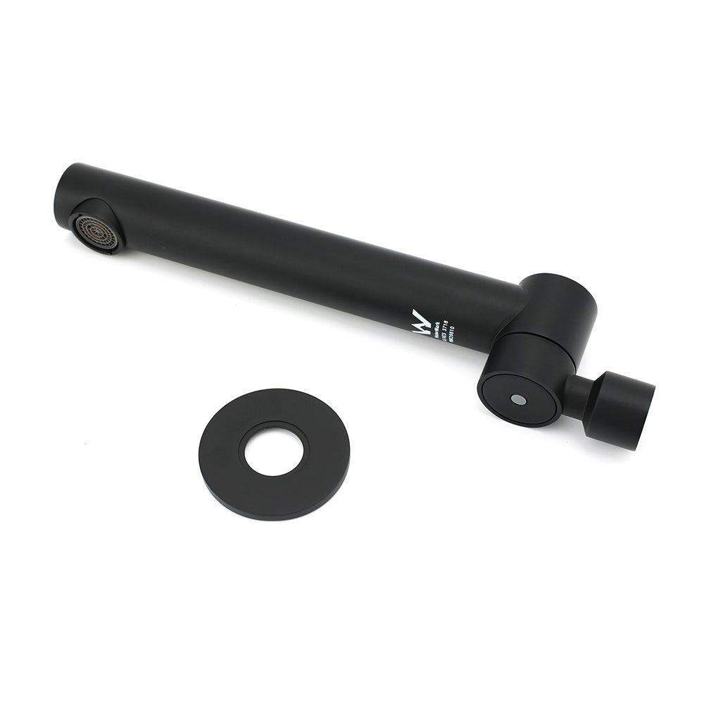 Matt Black Round Basin Wall Mounted Spout Faucet Outlet 180° Swivel Tap Watermark - Furniture > Bathroom > Shower Heads & Screens - Rivercity House & Home Co. (ABN 18 642 972 209) - Affordable Modern Furniture Australia