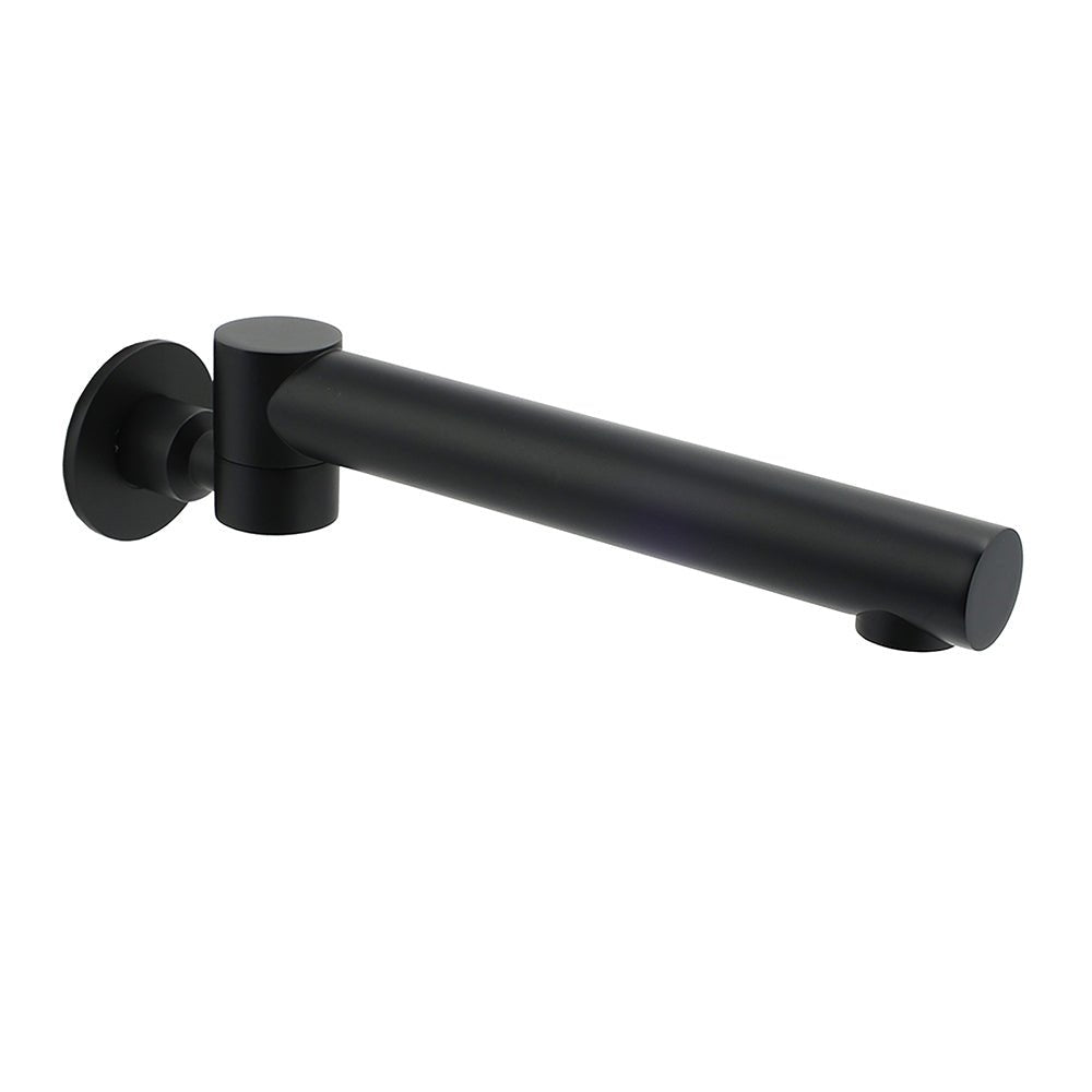 Matt Black Round Basin Wall Mounted Spout Faucet Outlet 180° Swivel Tap Watermark - Furniture > Bathroom > Shower Heads & Screens - Rivercity House & Home Co. (ABN 18 642 972 209) - Affordable Modern Furniture Australia