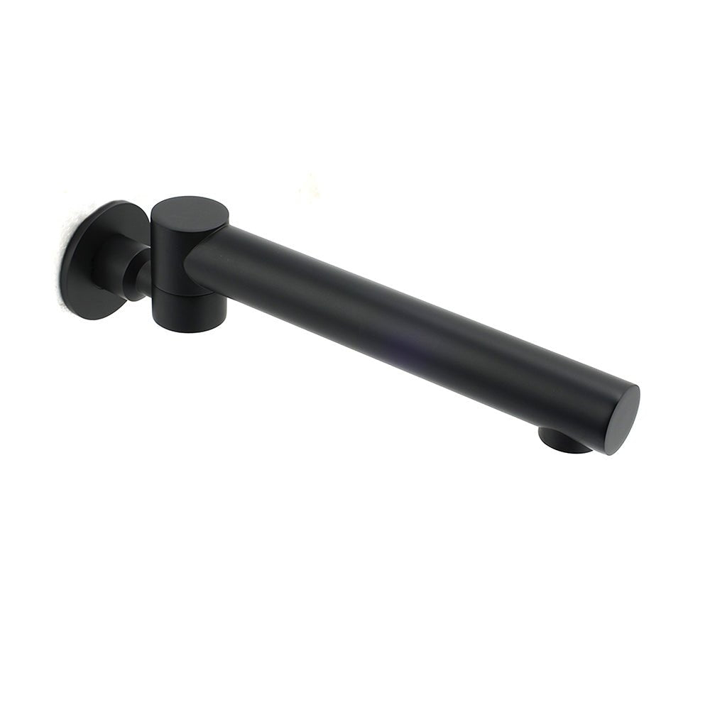 Matt Black Round Basin Wall Mounted Spout Faucet Outlet 180° Swivel Tap Watermark - Furniture > Bathroom > Shower Heads & Screens - Rivercity House & Home Co. (ABN 18 642 972 209) - Affordable Modern Furniture Australia