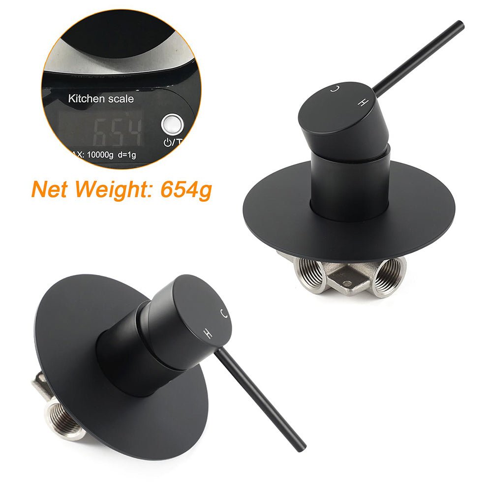 Matt Black Round Bath Concealed Shower Mixer Valve Hot Cold Water Tap Watermark - Furniture > Bathroom > Shower Heads & Screens - Rivercity House & Home Co. (ABN 18 642 972 209) - Affordable Modern Furniture Australia