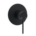 Matte Black Round Concealed Shower Mixer Valve with Hot Cold Tap - Black