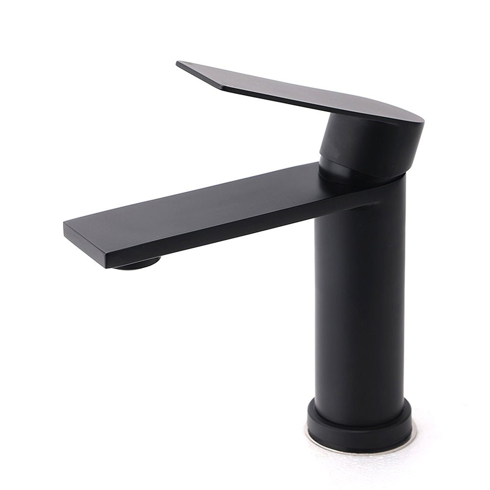 Matt Black Round Bathroom Basin Mixer Vanity Sink Faucet Spout Laundry Tap WELS - Furniture > Bathroom > Shower Heads & Screens - Rivercity House & Home Co. (ABN 18 642 972 209) - Affordable Modern Furniture Australia