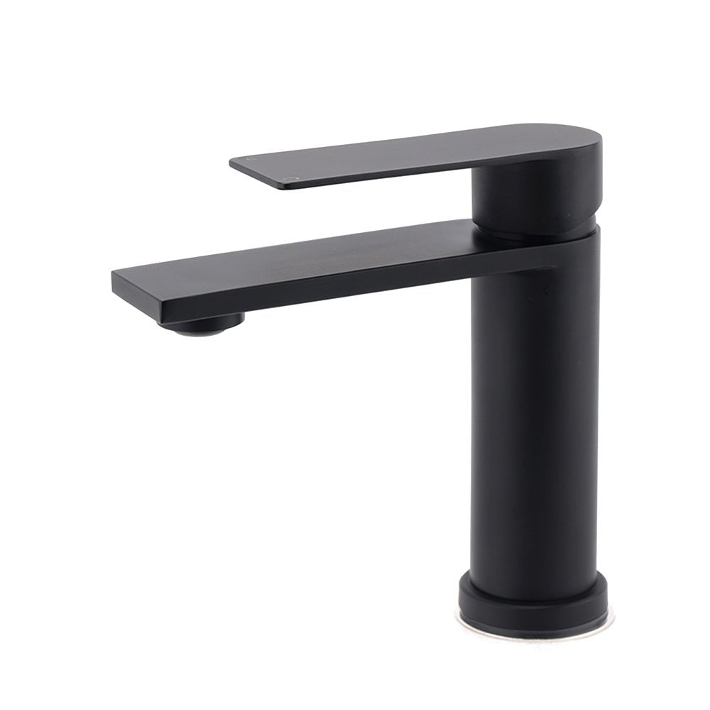 Matt Black Round Bathroom Basin Mixer Vanity Sink Faucet Spout Laundry Tap WELS - Furniture > Bathroom > Shower Heads & Screens - Rivercity House & Home Co. (ABN 18 642 972 209) - Affordable Modern Furniture Australia