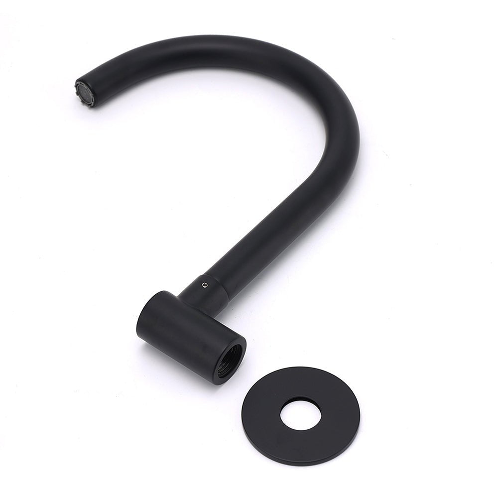 Matt Black Round Gooseneck Arm Faucet Outlet Wall Mounted Bath Tub Filler Spout - Furniture > Bathroom > Shower Heads & Screens - Rivercity House & Home Co. (ABN 18 642 972 209) - Affordable Modern Furniture Australia