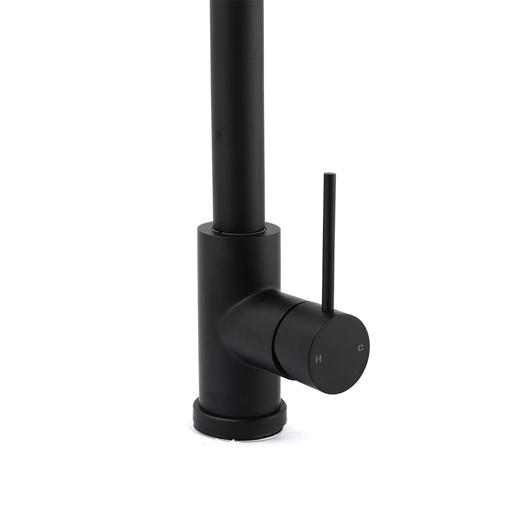 Matt Black Round Pull Out Down Kitchen Sink Tap Laundry Basin Mixer 2 Way Spout - Furniture > Bathroom > Shower Heads & Screens - Rivercity House & Home Co. (ABN 18 642 972 209) - Affordable Modern Furniture Australia