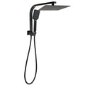10" Matte Black Square SUS Shower Head Twin Set with 3-Mode Handheld & Gooseneck Arm