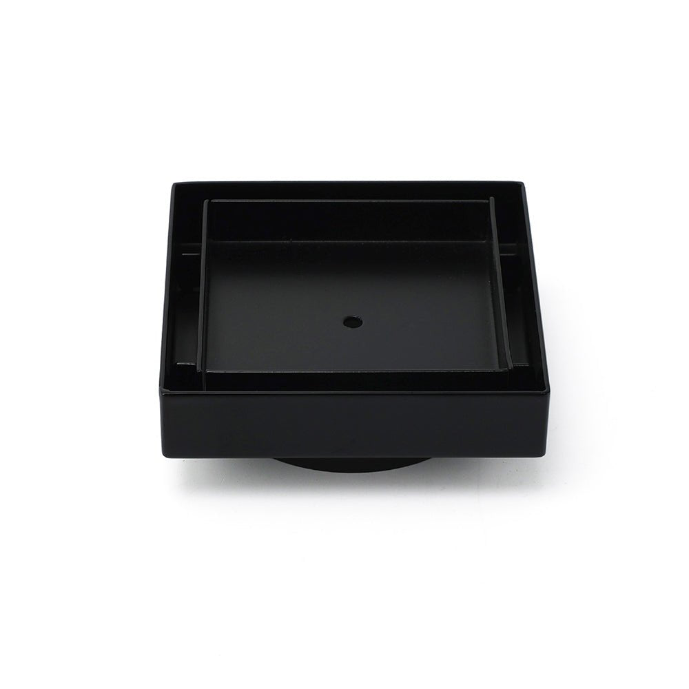 Matt Black Square 100x100mm Tile Insert Floor Drain Shower Grate 80mm Outlet Waste - Furniture > Bathroom > Shower Heads & Screens - Rivercity House & Home Co. (ABN 18 642 972 209) - Affordable Modern Furniture Australia