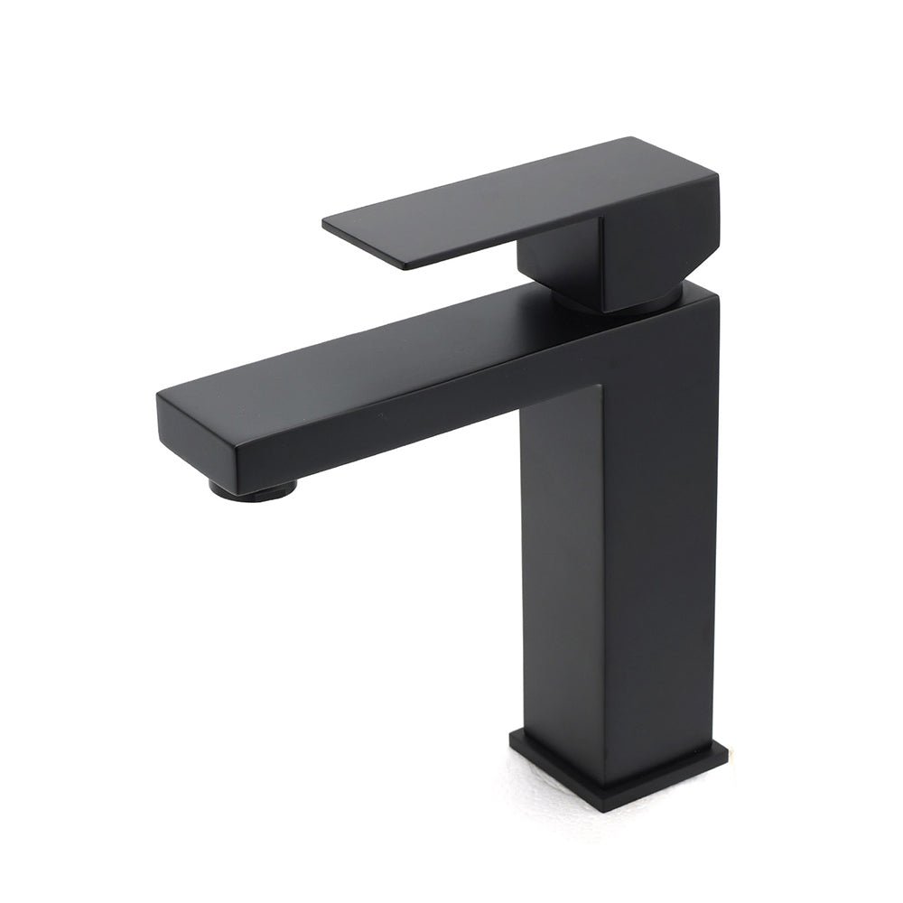 Matt Black Square Basin Counter Flick Mixer Tap Bathroom Vanity Faucet Outlet - Furniture > Bathroom > Shower Heads & Screens - Rivercity House & Home Co. (ABN 18 642 972 209) - Affordable Modern Furniture Australia