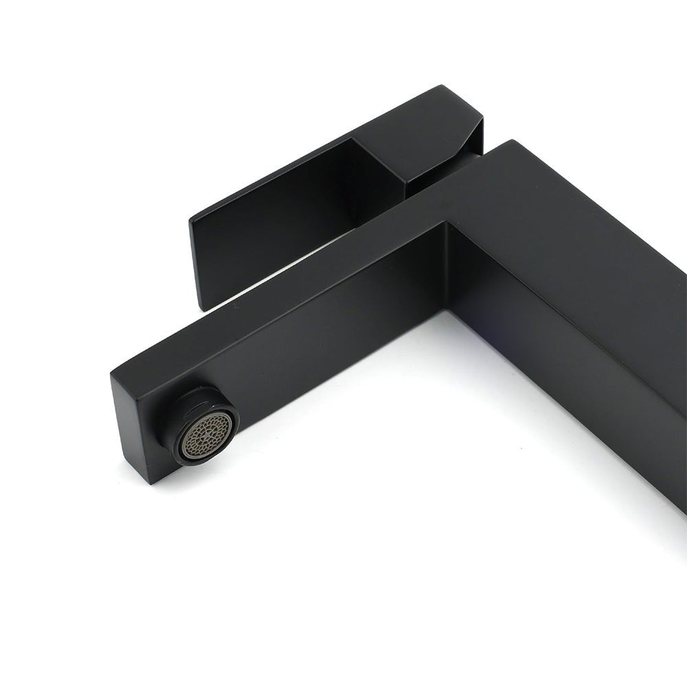 Matt Black Square Basin Counter Flick Mixer Tap Bathroom Vanity Faucet Outlet - Furniture > Bathroom > Shower Heads & Screens - Rivercity House & Home Co. (ABN 18 642 972 209) - Affordable Modern Furniture Australia