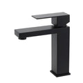KYLINS Matte Black Square Basin Mixer Tap with Flick Lever - Black