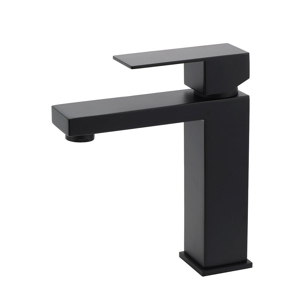 Matt Black Square Basin Counter Flick Mixer Tap Bathroom Vanity Faucet Outlet - Furniture > Bathroom > Shower Heads & Screens - Rivercity House & Home Co. (ABN 18 642 972 209) - Affordable Modern Furniture Australia
