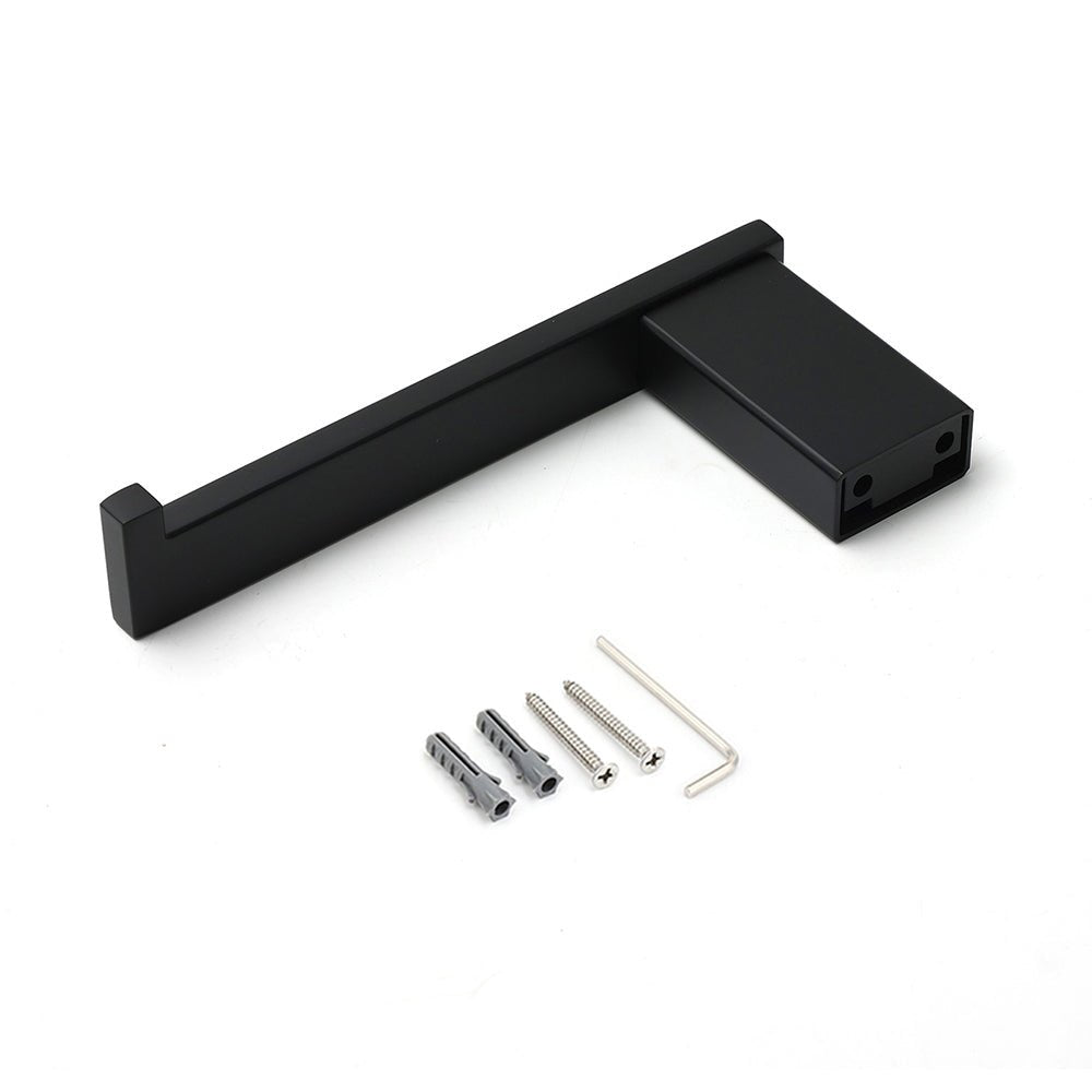 Matt Black Square Cubic Toilet Paper Roll Tissue Roll Holder Rack Wall Hook Kit - Home & Garden > Bathroom Accessories > Shower Accessories - Rivercity House & Home Co. (ABN 18 642 972 209) - Affordable Modern Furniture Australia