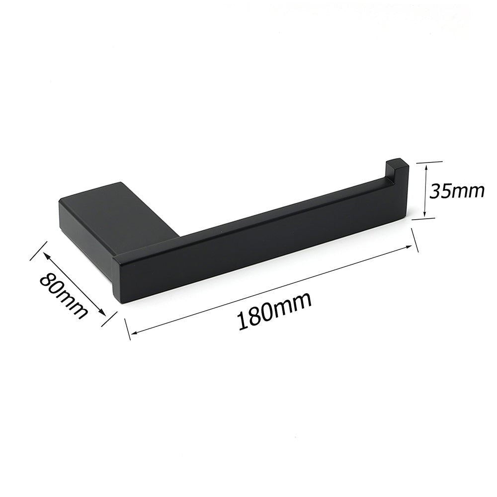 Matt Black Square Cubic Toilet Paper Roll Tissue Roll Holder Rack Wall Hook Kit - Home & Garden > Bathroom Accessories > Shower Accessories - Rivercity House & Home Co. (ABN 18 642 972 209) - Affordable Modern Furniture Australia