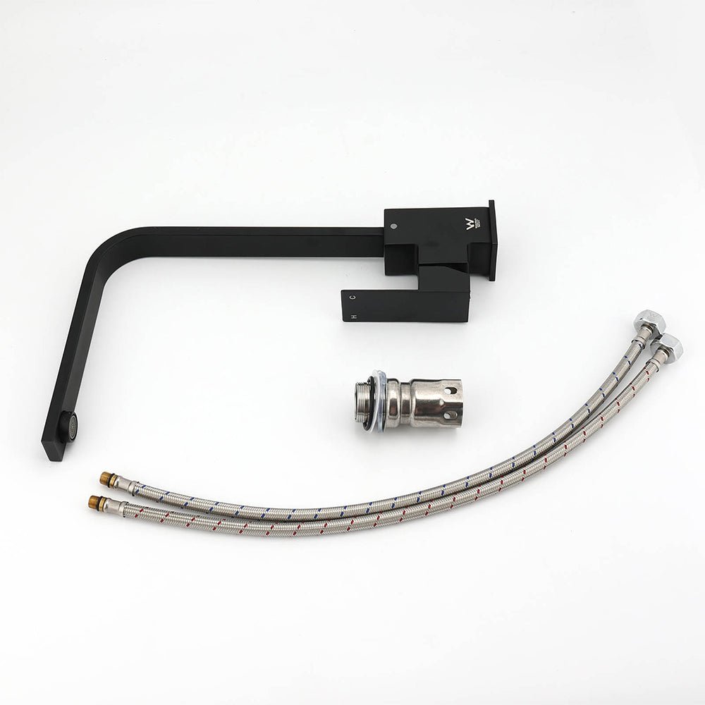 Matt Black Square Gooseneck 360 Swivel Laundry Sink Kitchen Mixer Faucet Tapware - Furniture > Bathroom > Shower Heads & Screens - Rivercity House & Home Co. (ABN 18 642 972 209) - Affordable Modern Furniture Australia