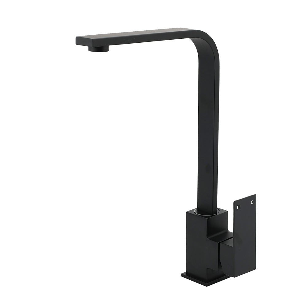 Matt Black Square Gooseneck 360 Swivel Laundry Sink Kitchen Mixer Faucet Tapware - Furniture > Bathroom > Shower Heads & Screens - Rivercity House & Home Co. (ABN 18 642 972 209) - Affordable Modern Furniture Australia