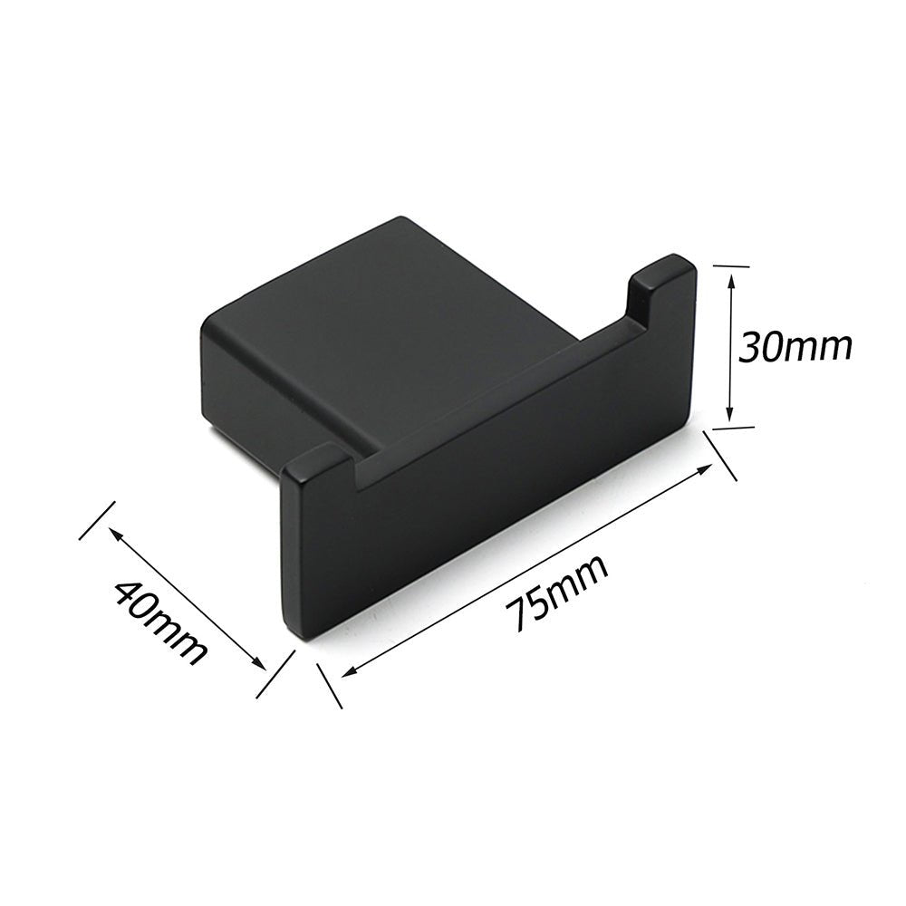 Matt Black Square Robe Hook Clothes Towel Holder Bathroom Wall Hanger Accessory - Home & Garden > Bathroom Accessories > Shower Accessories - Rivercity House & Home Co. (ABN 18 642 972 209) - Affordable Modern Furniture Australia