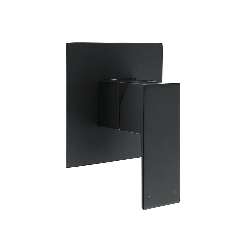 Matt Black Square Shower Mixer Hot Cold Tap Ceramic Cartridge Spindle Watermark - Furniture > Bathroom > Shower Heads & Screens - Rivercity House & Home Co. (ABN 18 642 972 209) - Affordable Modern Furniture Australia