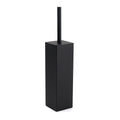 Square Stainless Steel Bathroom Toilet Brush Holder Cup Set - Matte Black