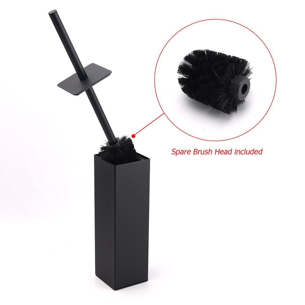 Matt Black Square Stainless Steel Bathroom Accessory Toilet Brush Holder Cup Set - Home & Garden > Bathroom Accessories > Shower Accessories - Rivercity House & Home Co. (ABN 18 642 972 209) - Affordable Modern Furniture Australia