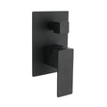 Square Stainless Steel 2-Way Shower Mixer Bath Diverter with Watermark - Matte Black