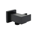 Adjustable Matte Black Square Wall-Mounted Shower Head Bracket and Elbow Connector