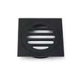 85x85mm Small Square Matte Black Stainless Steel Shower Grate Floor Drain - Black