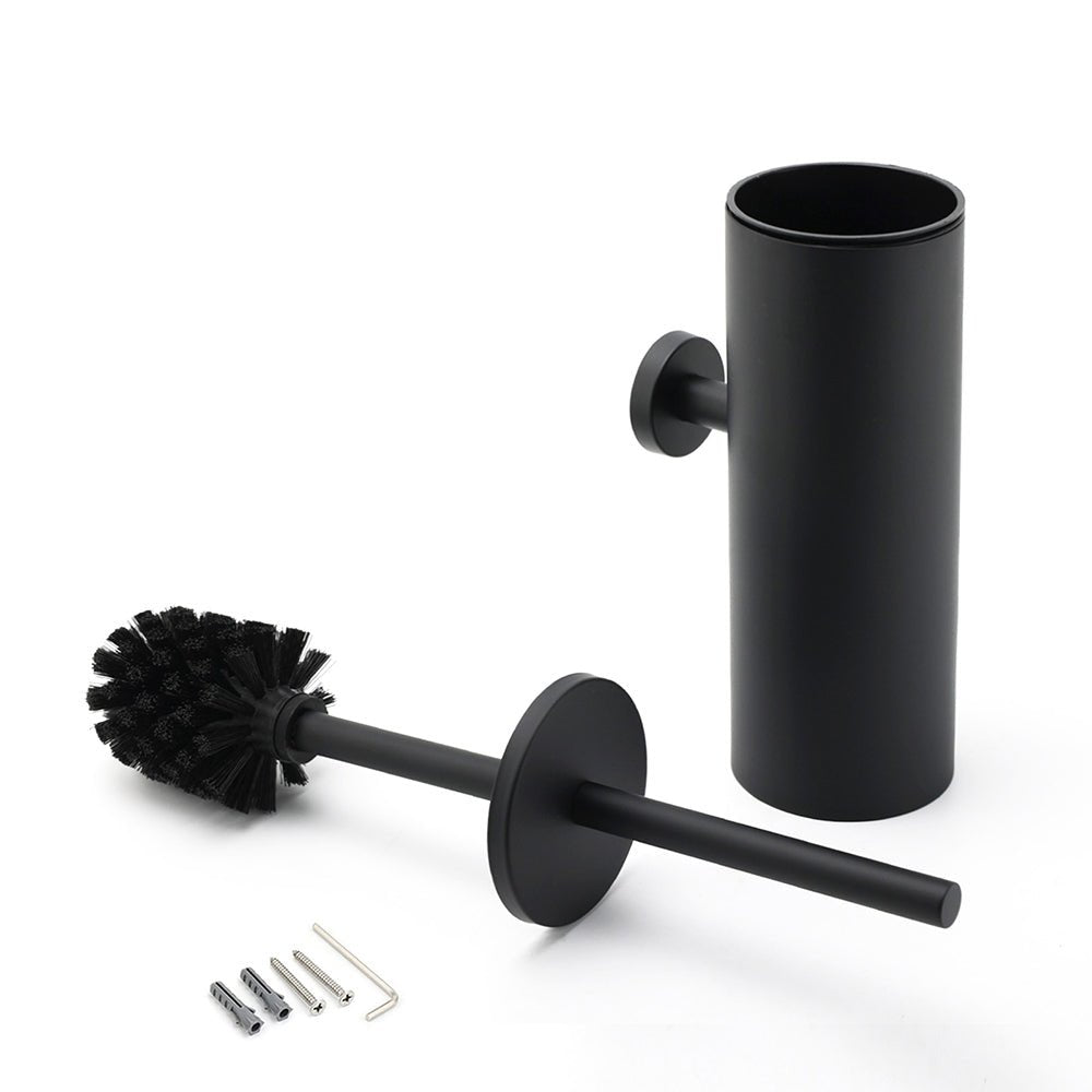 Matt Black Stainless Steel Round Toilet Brush Wall Holder Cup Bathroom Accessary - Home & Garden > Bathroom Accessories > Shower Accessories - Rivercity House & Home Co. (ABN 18 642 972 209) - Affordable Modern Furniture Australia