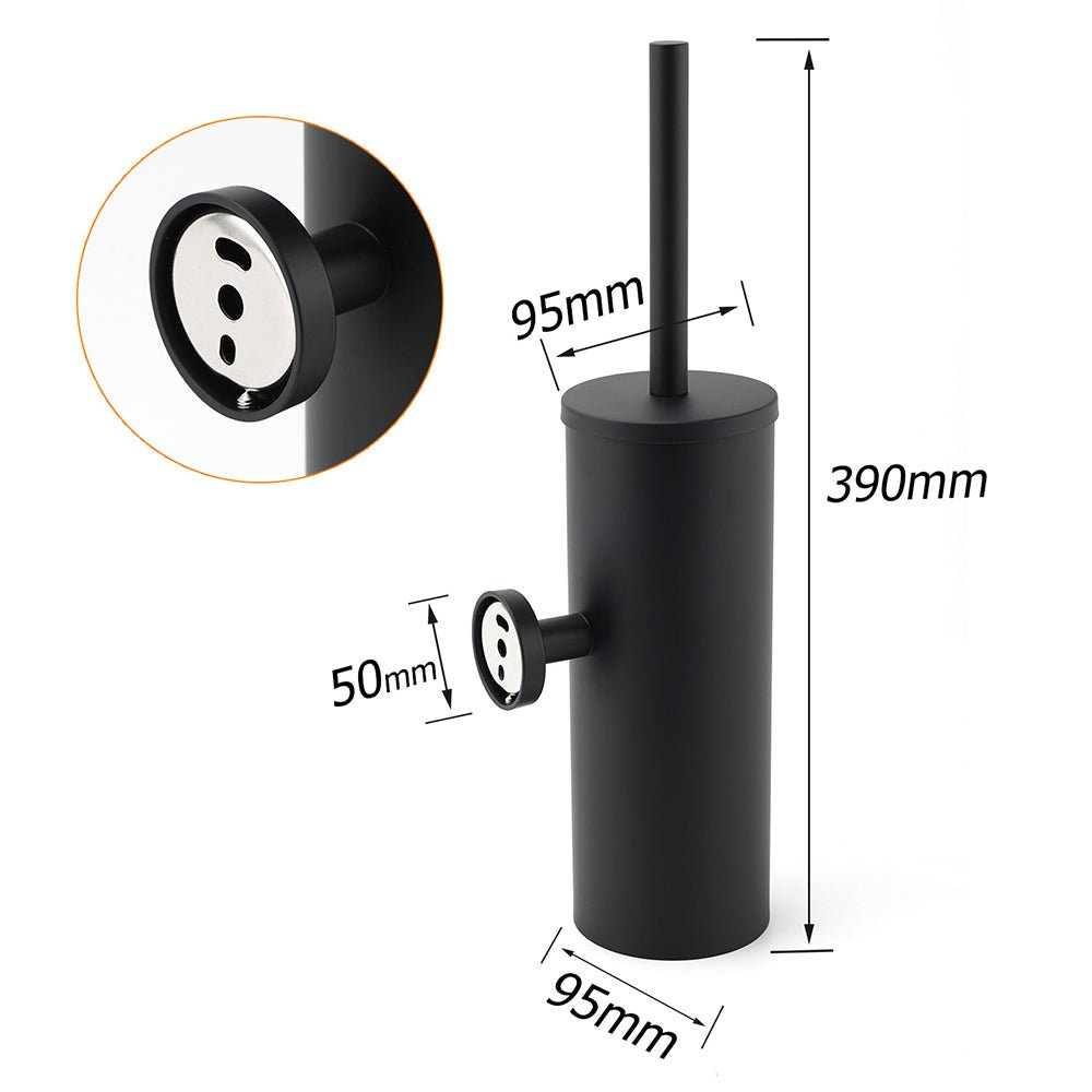 Matt Black Stainless Steel Round Toilet Brush Wall Holder Cup Bathroom Accessary - Home & Garden > Bathroom Accessories > Shower Accessories - Rivercity House & Home Co. (ABN 18 642 972 209) - Affordable Modern Furniture Australia