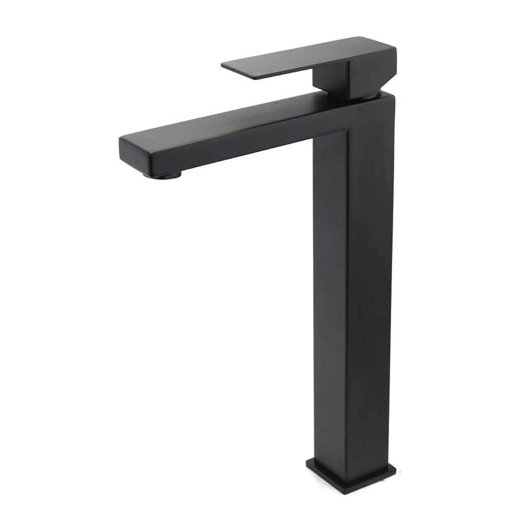 Matt Black Stainless Steel Square Tall Basin Mixer Sink Tap High Vanity Spout - Furniture > Bathroom > Shower Heads & Screens - Rivercity House & Home Co. (ABN 18 642 972 209) - Affordable Modern Furniture Australia