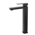 Square Tall Basin Mixer Sink Tap Stainless Steel Matte Black