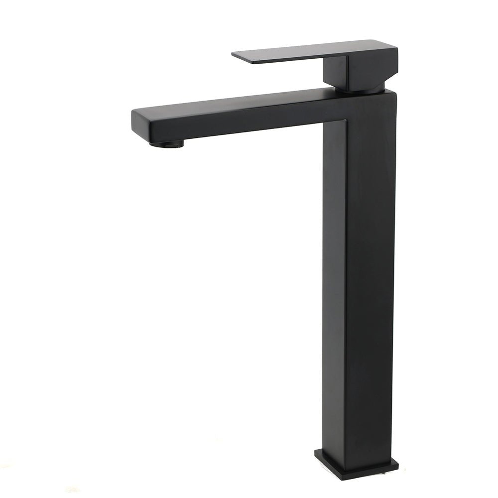 Matt Black Stainless Steel Square Tall Basin Mixer Sink Tap High Vanity Spout - Furniture > Bathroom > Shower Heads & Screens - Rivercity House & Home Co. (ABN 18 642 972 209) - Affordable Modern Furniture Australia