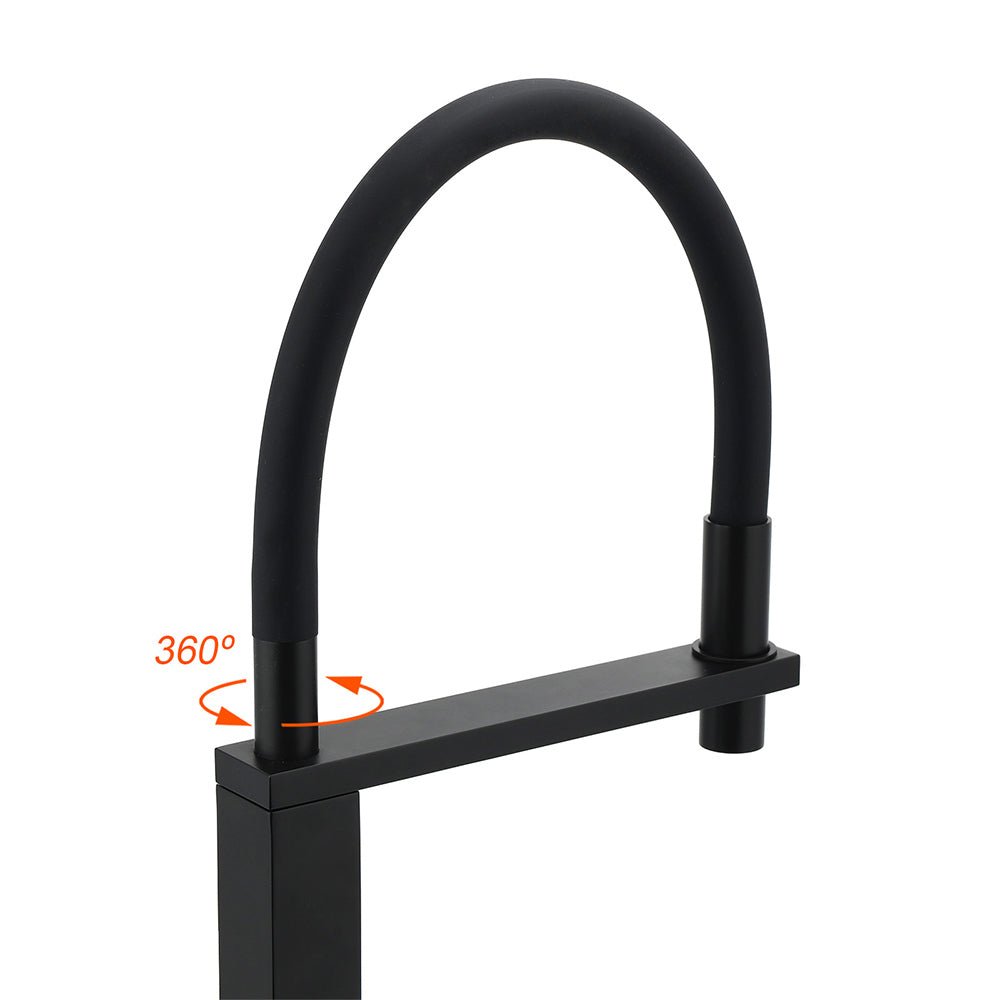 Matt Black Swivel Kitchen Sink Basin Mixer Swivel Faucet Tapware Pull Out Spout - Furniture > Bathroom > Shower Heads & Screens - Rivercity House & Home Co. (ABN 18 642 972 209) - Affordable Modern Furniture Australia