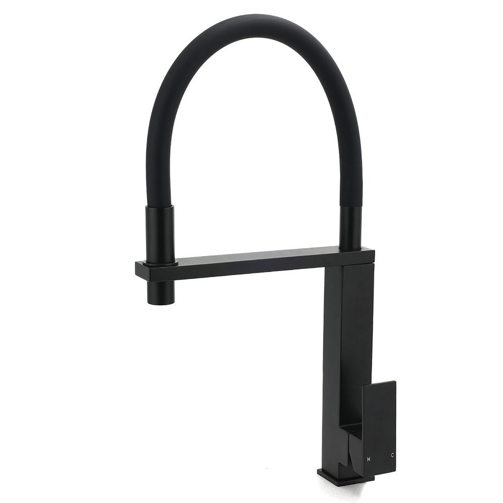 Matt Black Swivel Kitchen Sink Basin Mixer Swivel Faucet Tapware Pull Out Spout - Furniture > Bathroom > Shower Heads & Screens - Rivercity House & Home Co. (ABN 18 642 972 209) - Affordable Modern Furniture Australia