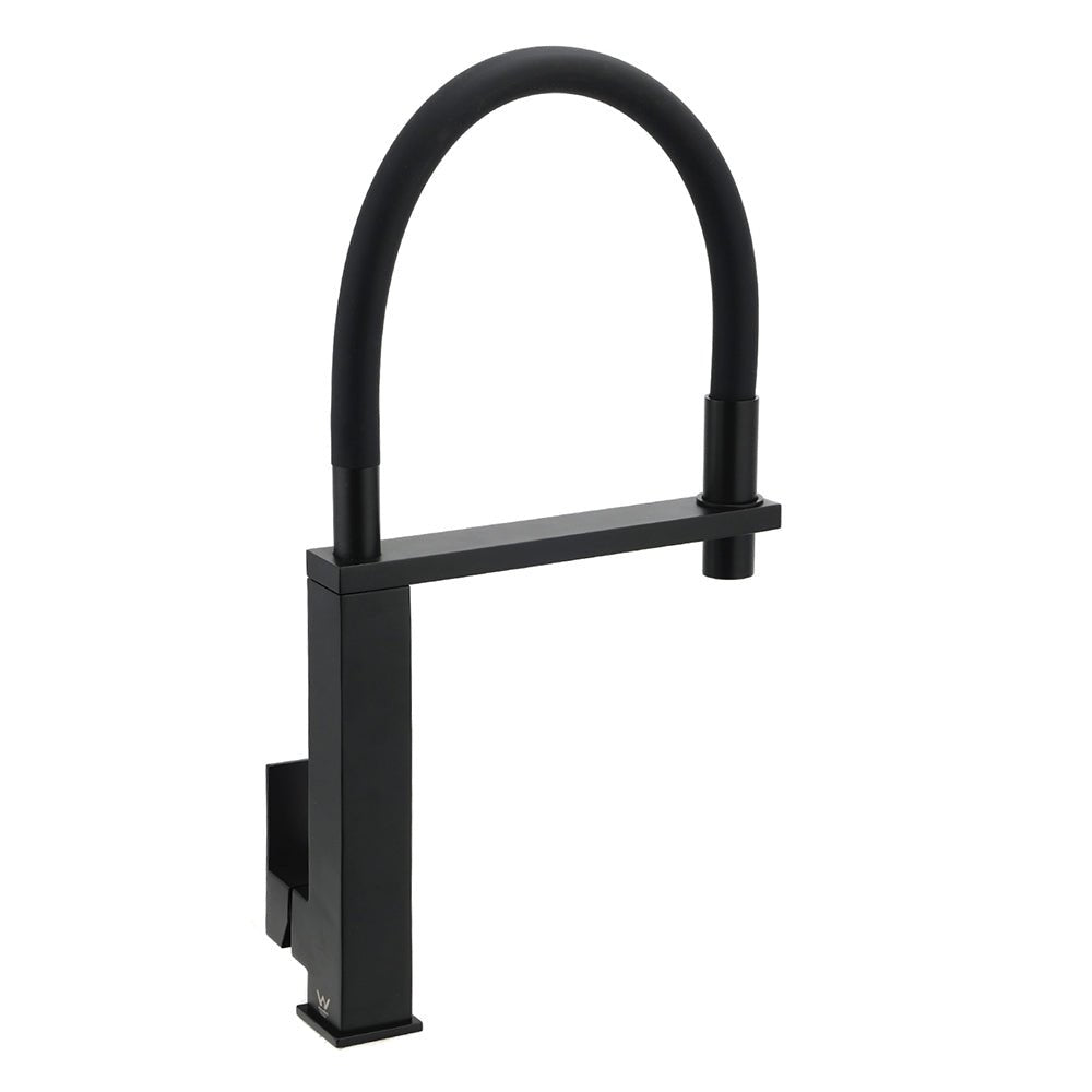Matt Black Swivel Kitchen Sink Basin Mixer Swivel Faucet Tapware Pull Out Spout - Furniture > Bathroom > Shower Heads & Screens - Rivercity House & Home Co. (ABN 18 642 972 209) - Affordable Modern Furniture Australia