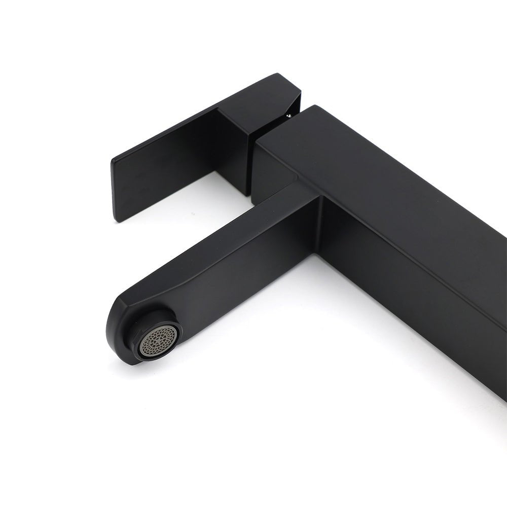 Matt Black Tall Square Basin Mixer Vanity Laundry Counter Sink Faucet Tap Outlet - Furniture > Bathroom > Shower Heads & Screens - Rivercity House & Home Co. (ABN 18 642 972 209) - Affordable Modern Furniture Australia