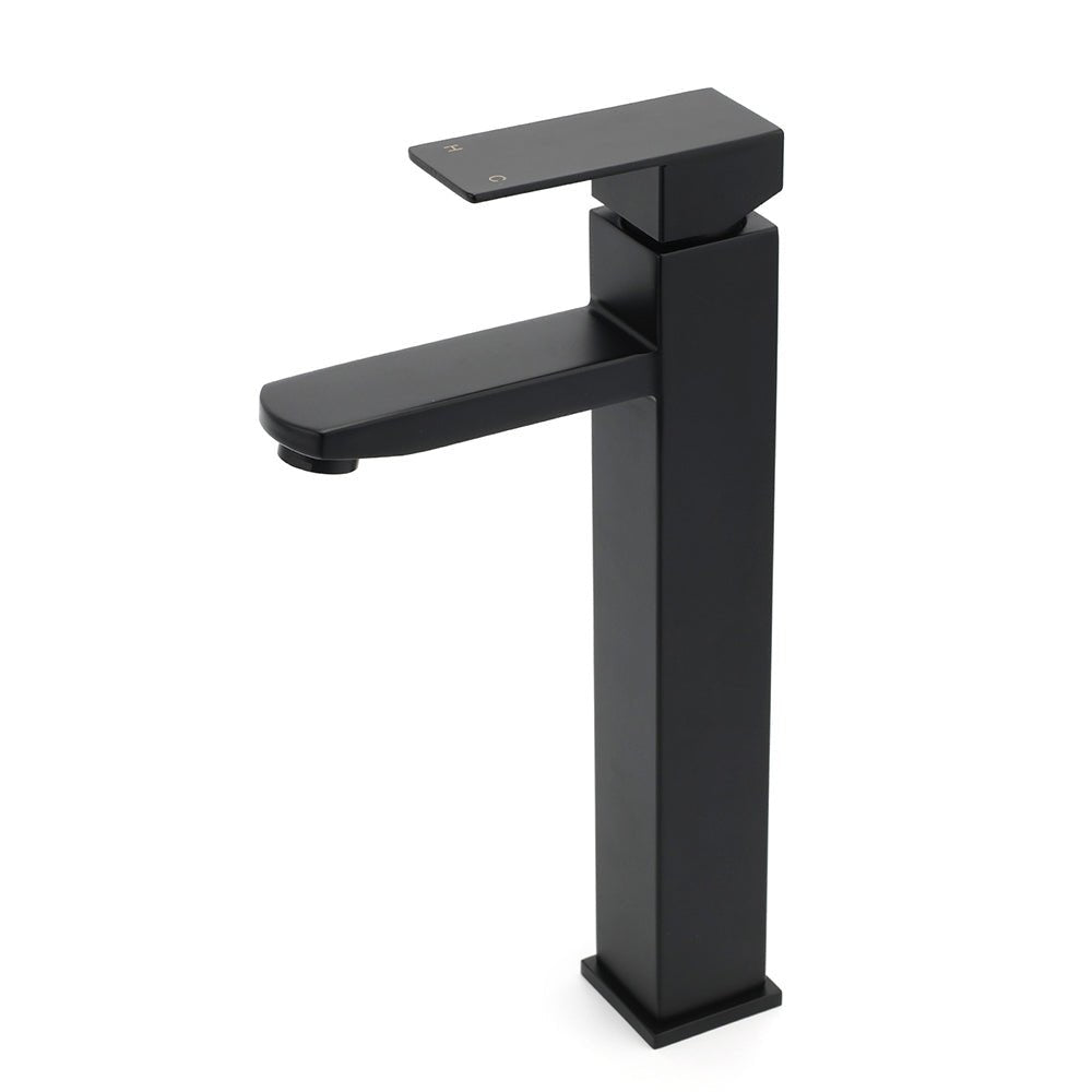 Matt Black Tall Square Basin Mixer Vanity Laundry Counter Sink Faucet Tap Outlet - Furniture > Bathroom > Shower Heads & Screens - Rivercity House & Home Co. (ABN 18 642 972 209) - Affordable Modern Furniture Australia