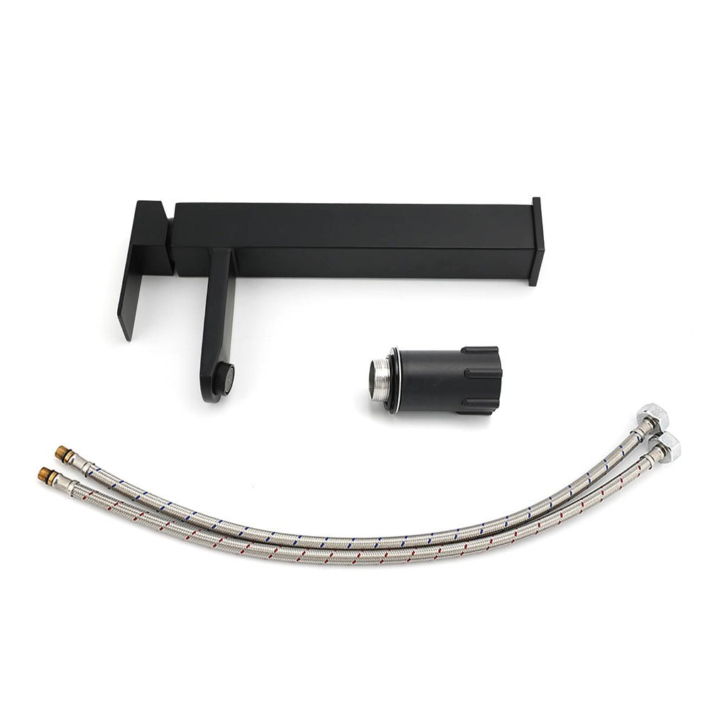 Matt Black Tall Square Basin Mixer Vanity Laundry Counter Sink Faucet Tap Outlet - Furniture > Bathroom > Shower Heads & Screens - Rivercity House & Home Co. (ABN 18 642 972 209) - Affordable Modern Furniture Australia