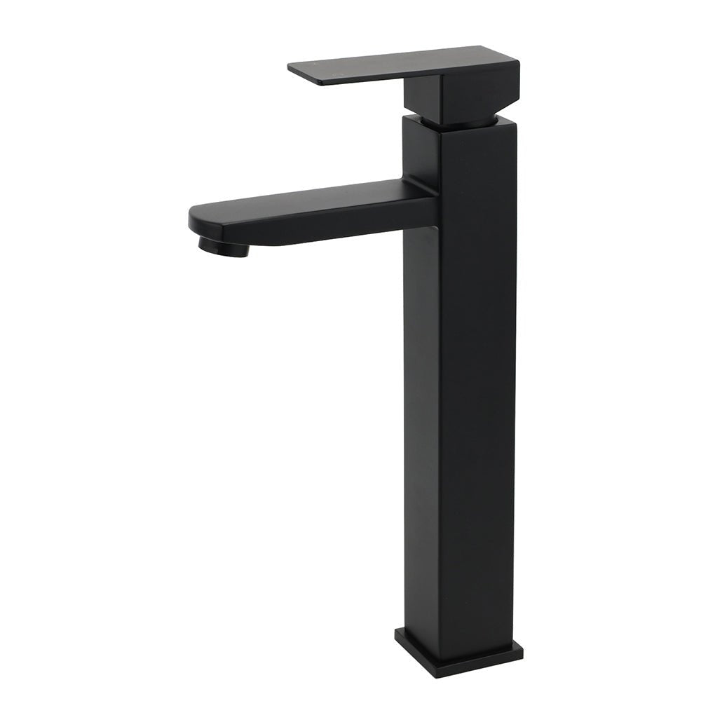 Matt Black Tall Square Basin Mixer Vanity Laundry Counter Sink Faucet Tap Outlet - Furniture > Bathroom > Shower Heads & Screens - Rivercity House & Home Co. (ABN 18 642 972 209) - Affordable Modern Furniture Australia