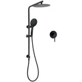 Twin 10 Inch Round 3-Mode Handheld & Wall Rail Shower Head with Mixer - Matte Black