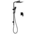 Twin Shower Set with 10" Square Rain Head, 3-Mode Handheld, Wall Rail & Mixer - Matte Black