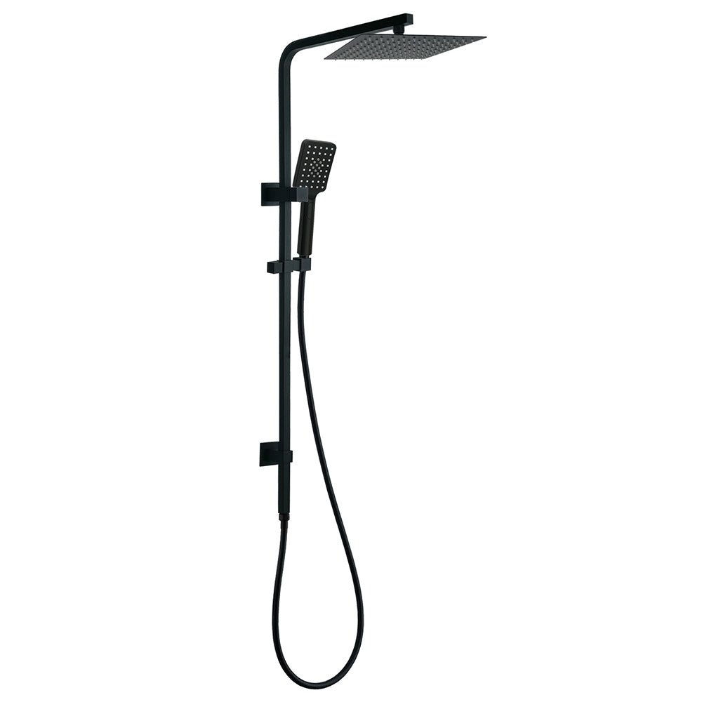Matt Black Twin Shower Set Square 10" Rain Head 3 Modes Handheld Wall Arm Rail - Furniture > Bathroom > Shower Heads & Screens - Rivercity House & Home Co. (ABN 18 642 972 209) - Affordable Modern Furniture Australia