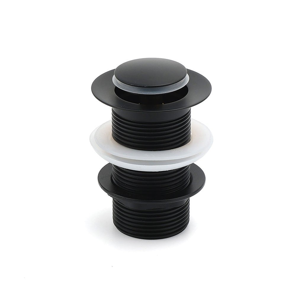 Matt Black Watermark 32mm Pop Up Push Brass Waste Plug No Overflow Basin Drain - Furniture > Bathroom > Shower Heads & Screens - Rivercity House & Home Co. (ABN 18 642 972 209) - Affordable Modern Furniture Australia