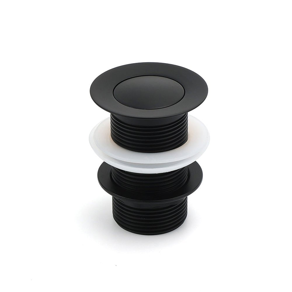 Matt Black Watermark 32mm Pop Up Push Brass Waste Plug No Overflow Basin Drain - Furniture > Bathroom > Shower Heads & Screens - Rivercity House & Home Co. (ABN 18 642 972 209) - Affordable Modern Furniture Australia