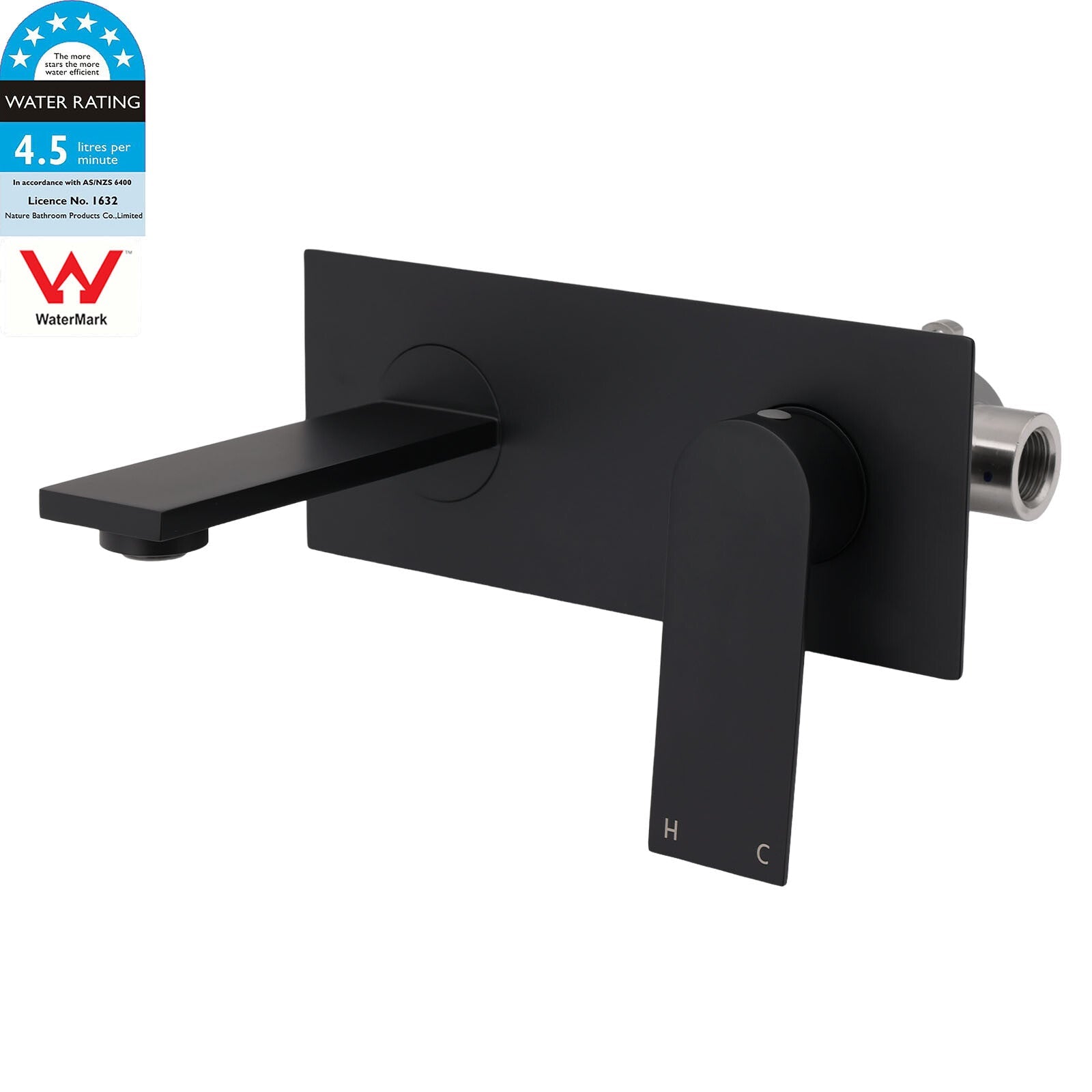 Matte Black Basin Mixer Bathroom Vanity Faucet Wall Mounted Tap Slim Flat Spout - Furniture > Bathroom > Shower Heads & Screens - Rivercity House & Home Co. (ABN 18 642 972 209) - Affordable Modern Furniture Australia