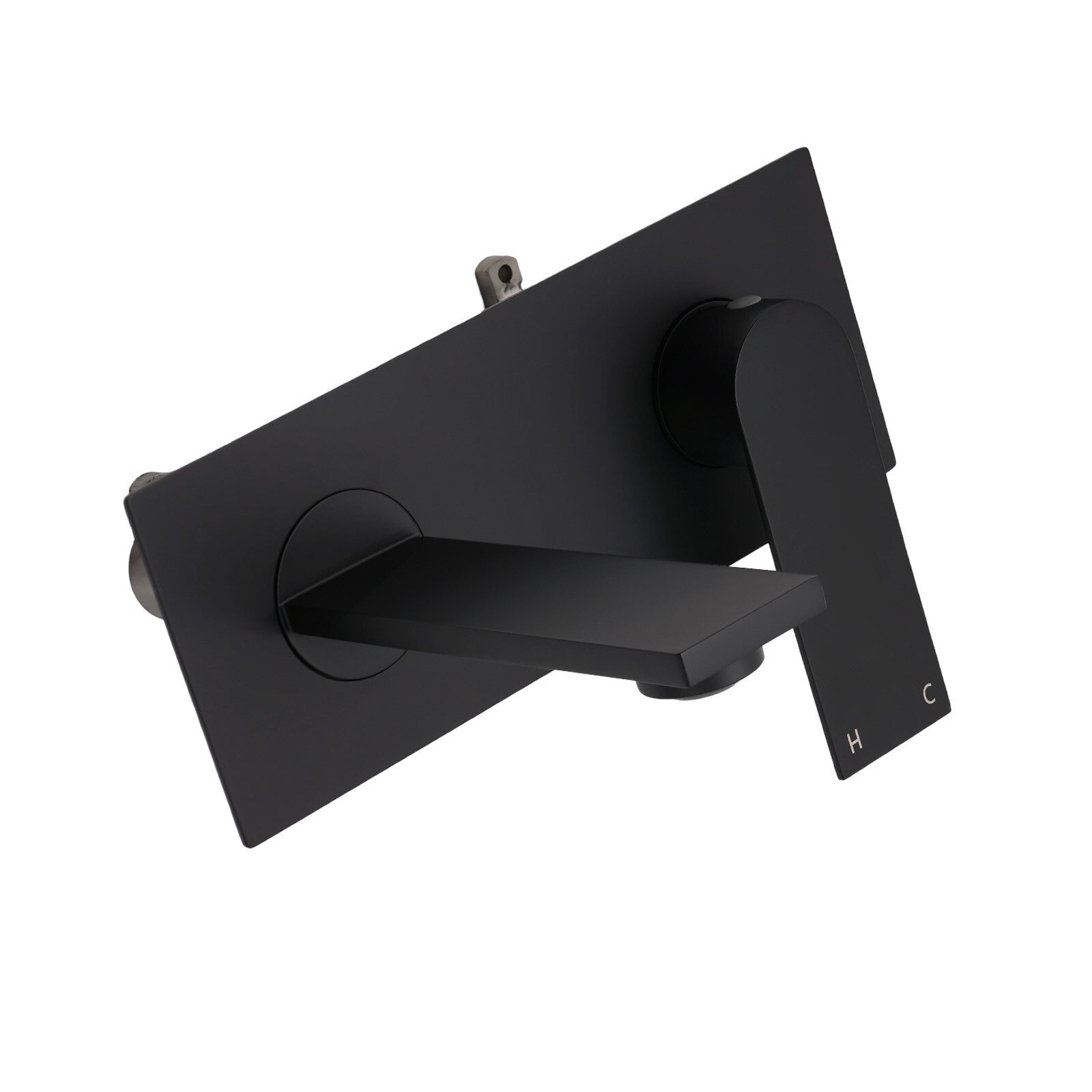 Matte Black Basin Mixer Bathroom Vanity Faucet Wall Mounted Tap Slim Flat Spout - Furniture > Bathroom > Shower Heads & Screens - Rivercity House & Home Co. (ABN 18 642 972 209) - Affordable Modern Furniture Australia
