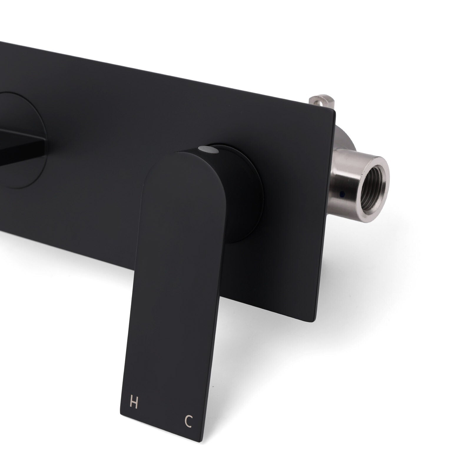 Matte Black Basin Mixer Bathroom Vanity Faucet Wall Mounted Tap Slim Flat Spout - Furniture > Bathroom > Shower Heads & Screens - Rivercity House & Home Co. (ABN 18 642 972 209) - Affordable Modern Furniture Australia