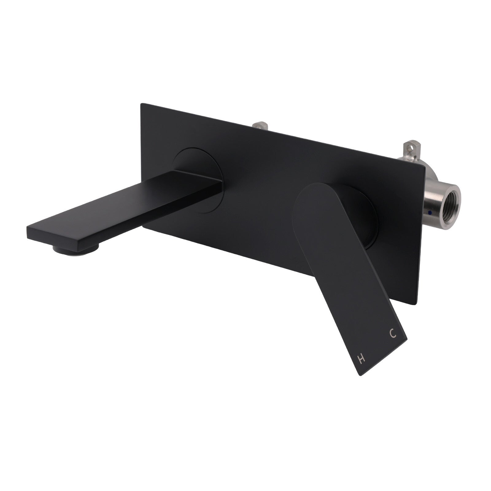 Matte Black Basin Mixer Bathroom Vanity Faucet Wall Mounted Tap Slim Flat Spout - Furniture > Bathroom > Shower Heads & Screens - Rivercity House & Home Co. (ABN 18 642 972 209) - Affordable Modern Furniture Australia